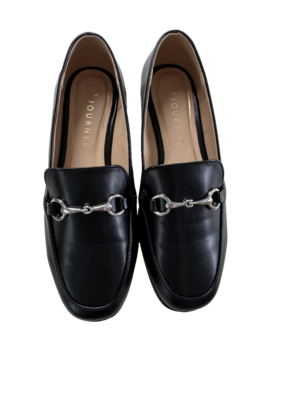 Journee Collection Lacie Shoes Womens Size 7 Black Slip On Loafers Moc Toe Bit